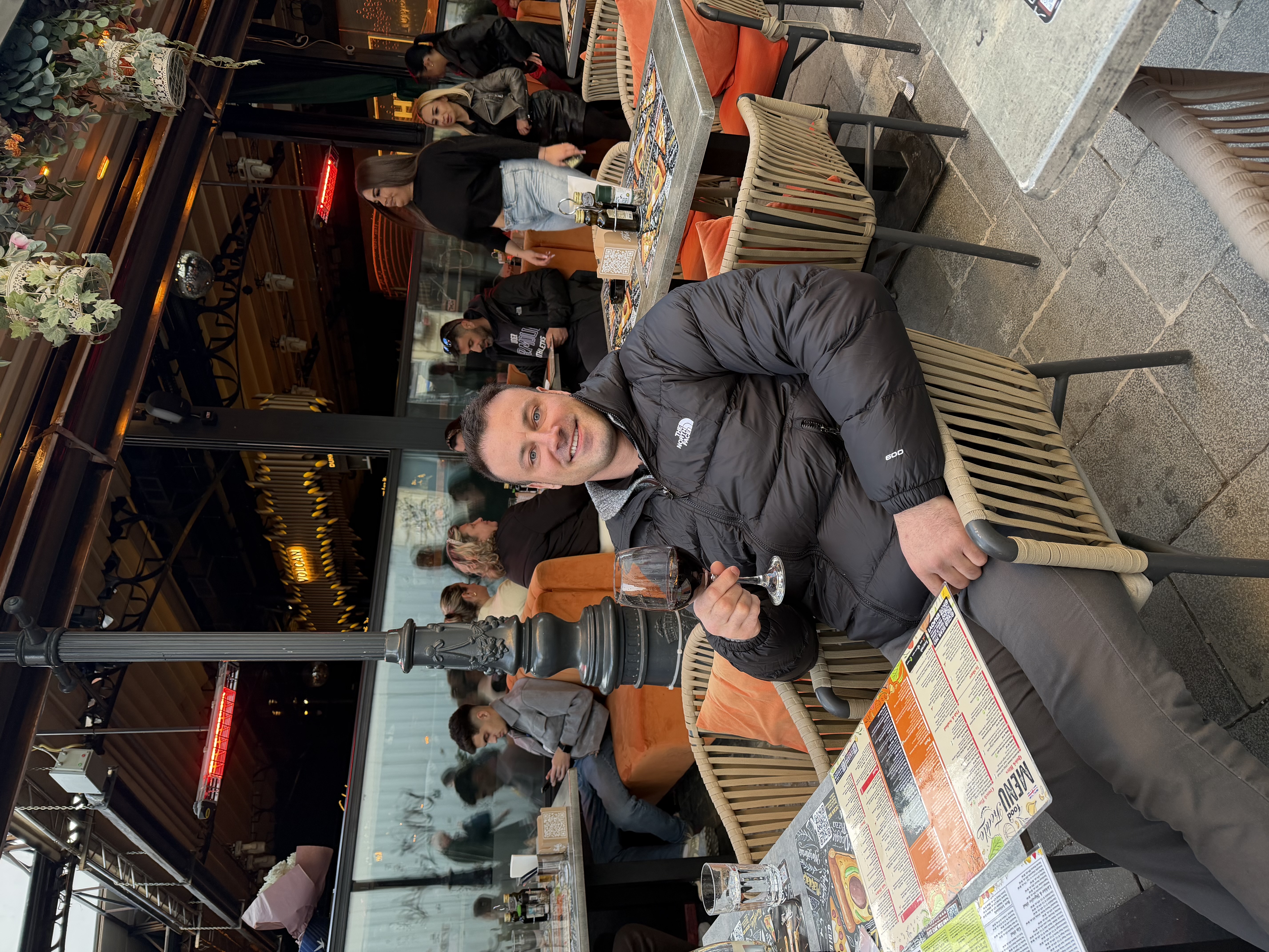 Kevin at a restaurant